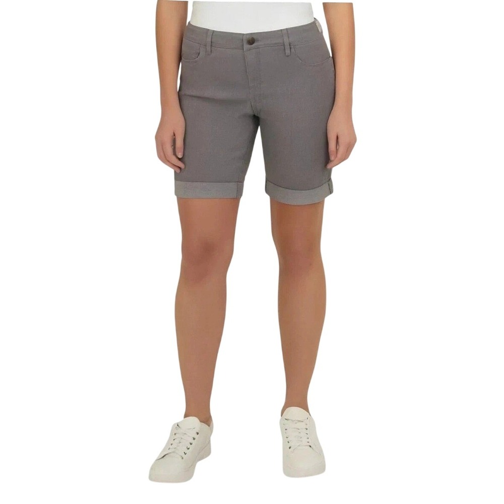 103. Nautica Womens Charcoal Rolled Cuff Bermuda Shorts Size 6 Stretchy